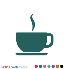 Coffee cup icon. Coffee drink vector symbol stock web illustration.