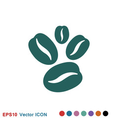 Coffee bean icon. Flat vector illustration isolated on background.