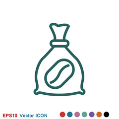 Coffee bean icon. Flat vector illustration isolated on background.
