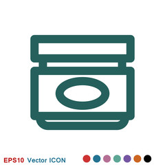 Face cream vector icon. Cosmetic cream sign.