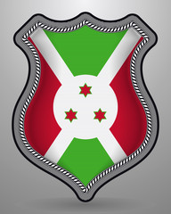 Flag of Burundi. Vector Badge and Icon. Vertical Orientation Version