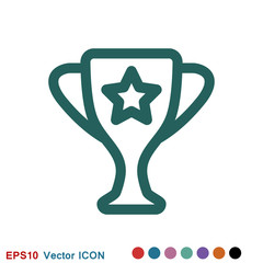 Trophy cup vector icon. Sport competition silhouette symbol.