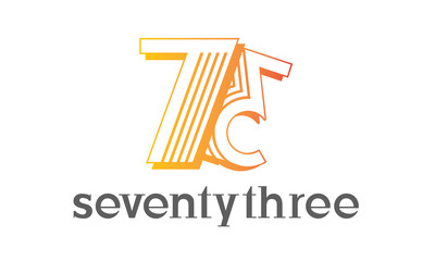 73 years anniversary celebration logotypes. anniversary logo with golden and Spark light white color isolated on black background, vector design for celebration, invitation, greeting Vector