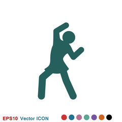 Dancing vector icon. Illustration on background, people dance