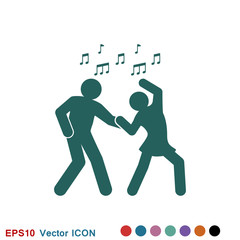 Dancing vector icon. Illustration on background, people dance
