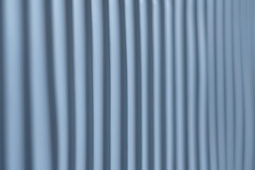 Ribbed texture surface. Vertical striped steel color wall. Blur abstract background. Copy space.