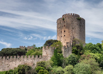 Fototapeta na wymiar Rumeli Hisari fortress citadel at Bosporus in Istanbul, Turkey