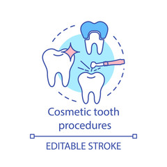 Cosmetic tooth procedures concept icon