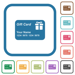 Gift card with name and numbers simple icons