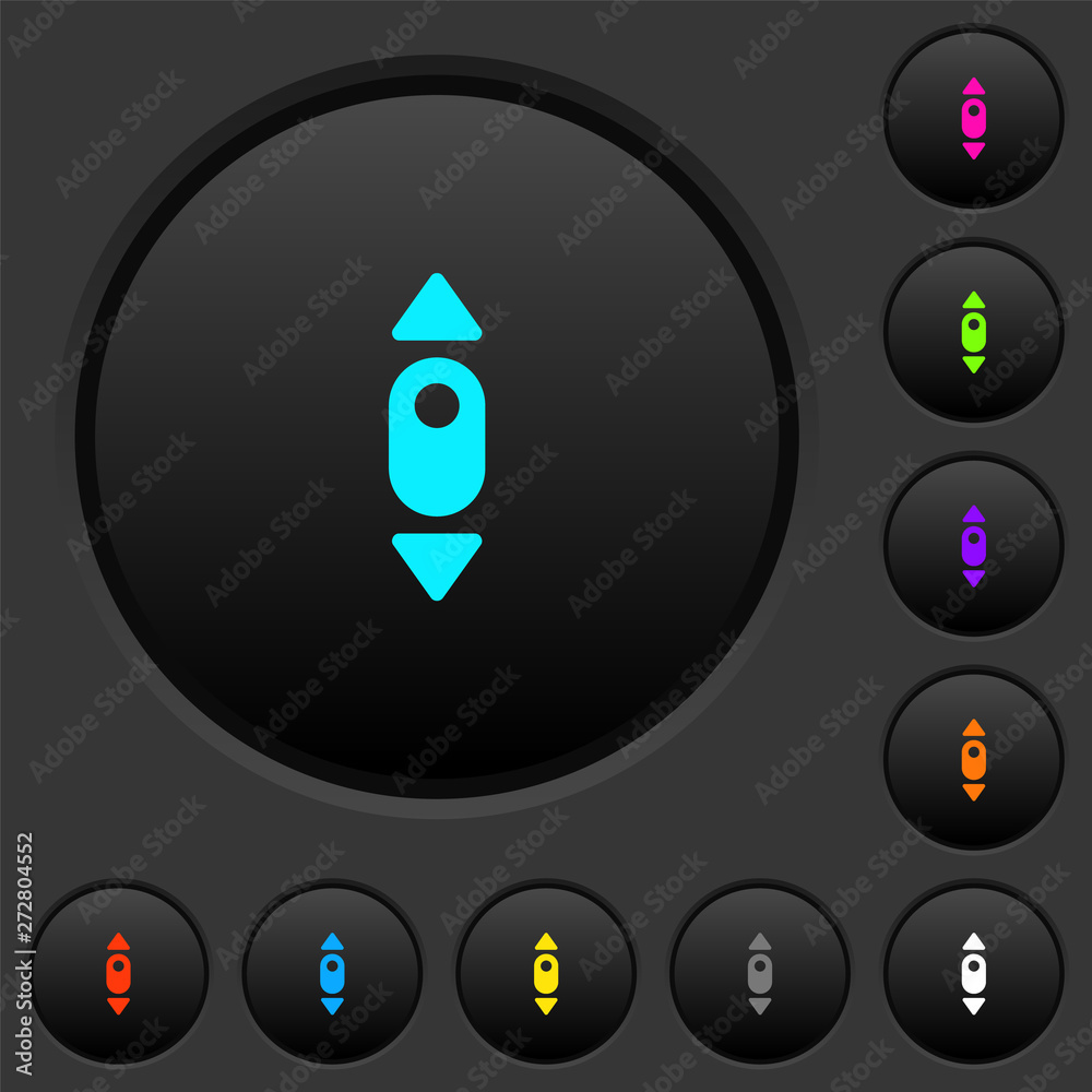 Poster mouse scroll up dark push buttons with color icons