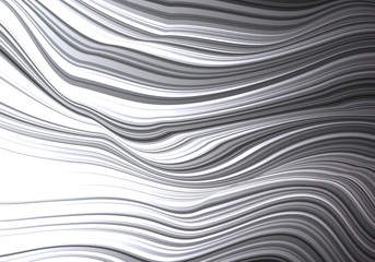 Abstract black line curve 3D texture on white background vector illustration.