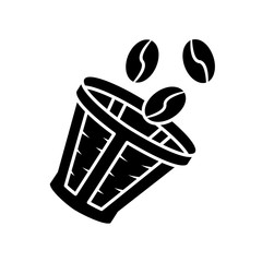 Reusable coffee filter glyph icon