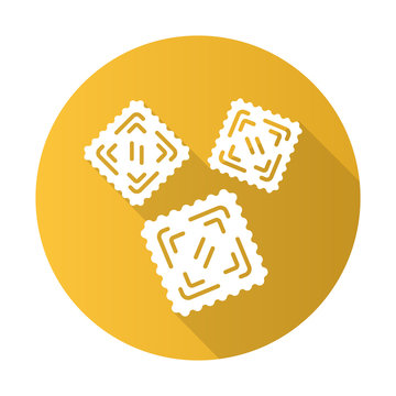 recommend clip art: Ravioli flat design long shadow glyph icon