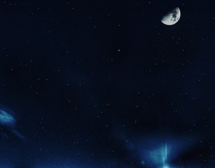 Obraz na płótnie Canvas full moon and stars