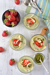 Green tea matcha panna cotta