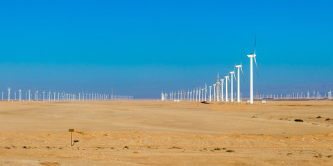 A scene depicting renewable energy and green energy