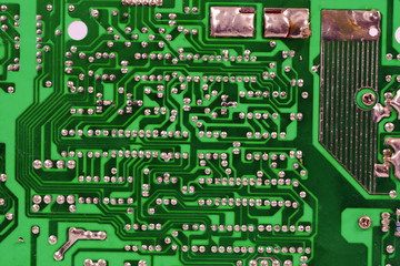Circuit board. Electronic computer hardware technology. Motherboard digital.