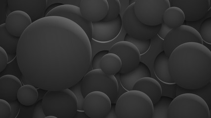 Abstract background of holes and circles with shadows in black colors