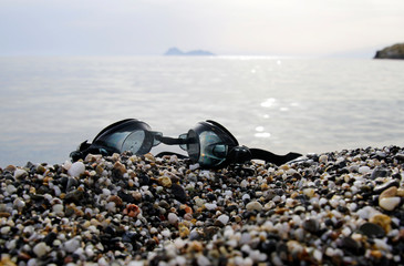 Goggles and the sea - Matala, Crete