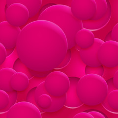Abstract seamless pattern or background of holes and circles with shadows in pink colors