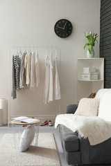 Stylish interior of dressing room