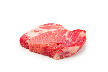 Raw pork isolated on white background.
