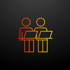 Fototapeta premium staff at the desk nolan icon. Elements of business organisation set. Simple icon for websites, web design, mobile app, info graphics