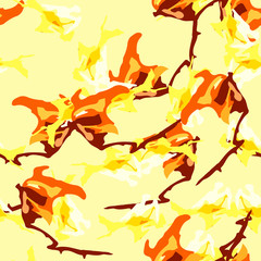 UFO camouflage of various shades of yellow, orange and brown colors
