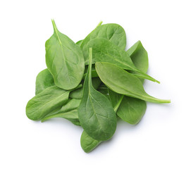 Fresh spinach on white background