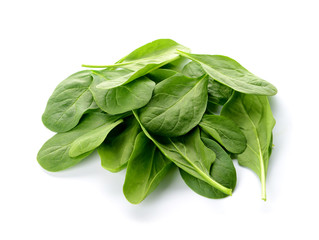 Fresh spinach on white background