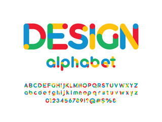 Vector of modern colorful alphabet design