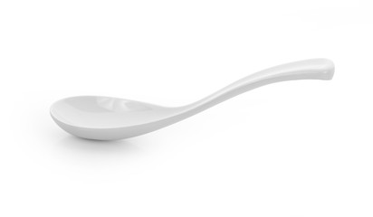 empty spoon on white background.