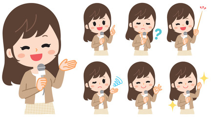 Reporter illustration set