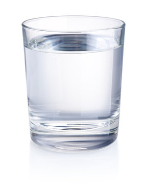Glass of drinking water isolated on white background