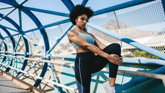 Fitness Woman Preparing For A Run