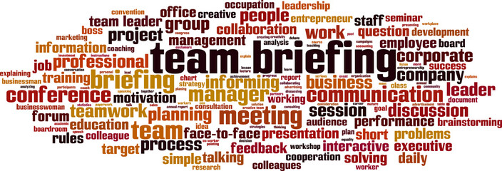 Team briefing word cloud