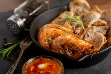 Pork and Shrimp  grilled Bar-B-Q Recive