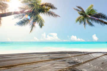 Summer background of free space and beach landscape. 