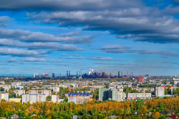 View of the city of Nizhny Tagil from the top of the mountain