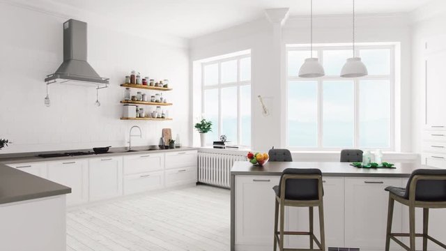 Scandinavian Design Minimalist Kitchen Interior