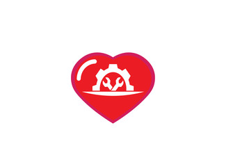 Fototapeta premium Mechanic gear tools in and pignion for logo design illustration, in a cloud shape icon