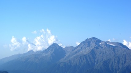 Ski-lifts in Krasnaya Polyana. Sochi. Caucasus mountains..