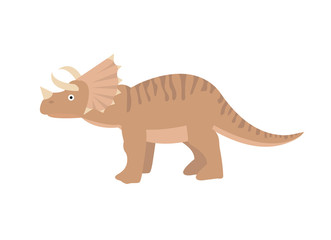 Triceratops icon flat style. Isolated on white background. Vector illustration