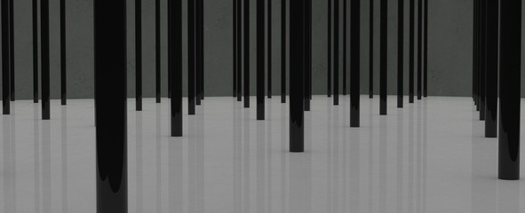 Render de thangar con iluminación para presentar un producto. Fondo colorido de diferentes materiales plásticos, madera, concreto y mármol, patrones, texturas y reflectores.