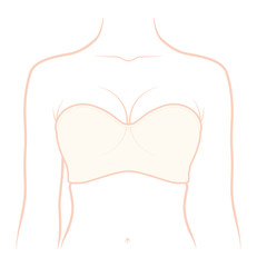 Woman decollete with bra. Female girl tits closeup.
