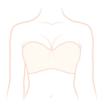 Woman decollete with bra. Female girl tits closeup.