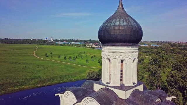 Church of the Intercession on the Nerl, shooting from the drone