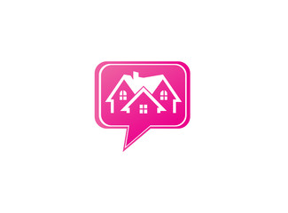 Architecture for home and houses for logo design illustration, property icon in a chat symbol