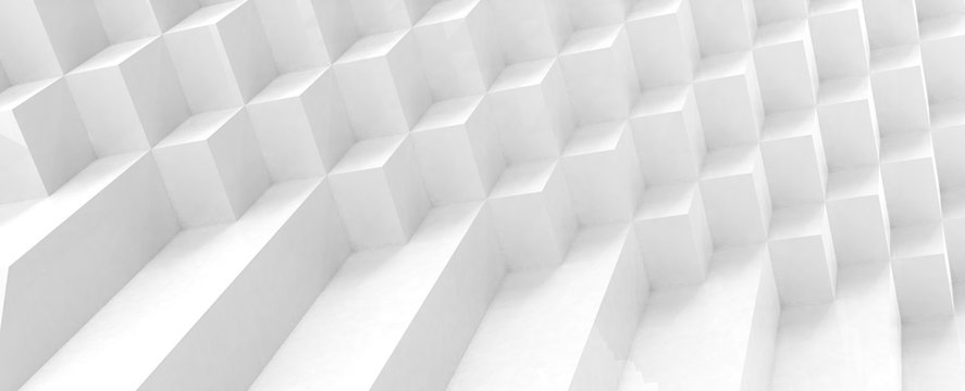 Render de estudio 3d de gradas con cubos. Fondo minimalista abstracto de m&aacute;rmol y concreto.