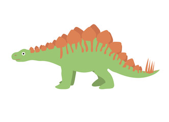 Stegosaurus icon flat style. Isolated on white background. Vector illustration